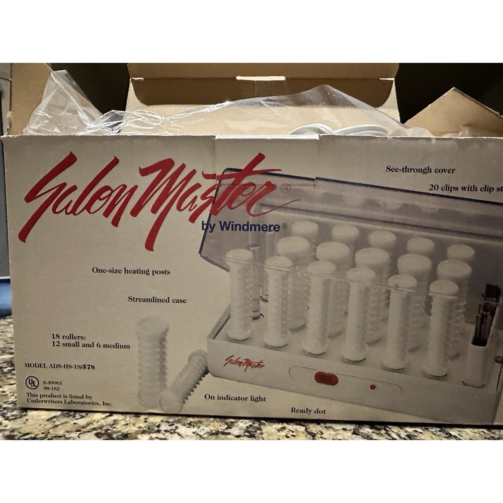 Salon Master by Windmere ADS-HS-18/578 Hairsetter 18 Hot Rollers W/ Clips New OS